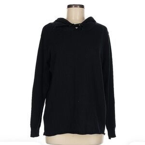 POL Black Cowl Neck Sweater with Hood Size Medium, Length 27.5